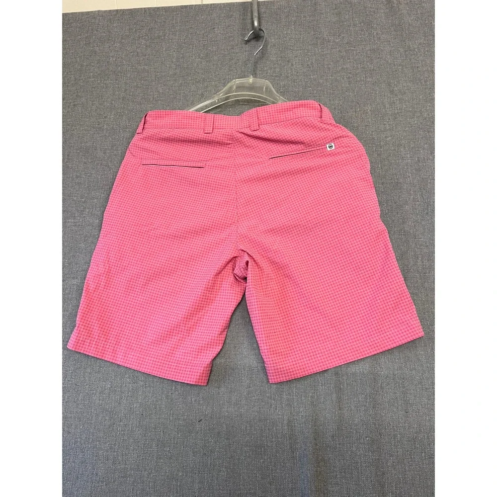 Peter Millar Mens Pink Gingham Performance Golf Shorts Size 32 Stretch Plaid